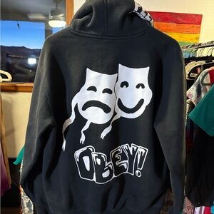 Medium Obey Black Hoodie "Laugh Now Cry Later"